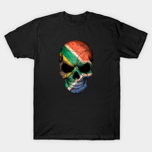 South African Flag Skull T-Shirt by jeffbartels